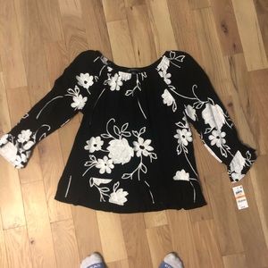 Black & White Floral Blouse